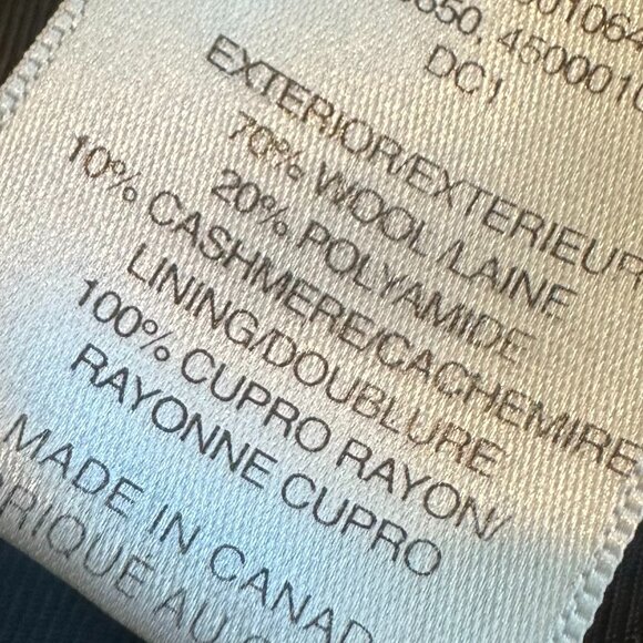 Aritzia T. Babaton Double Breasted Pea Coat Jacket Cashmere Wool Size XXS Womens - Picture 12 of 13